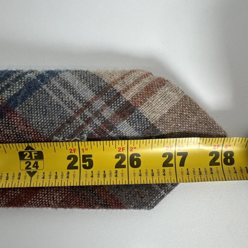 Lot of 2 Vtg Yves‎ Saint Laurent Heather Mist Plaid Wool Blend Ties Men 56